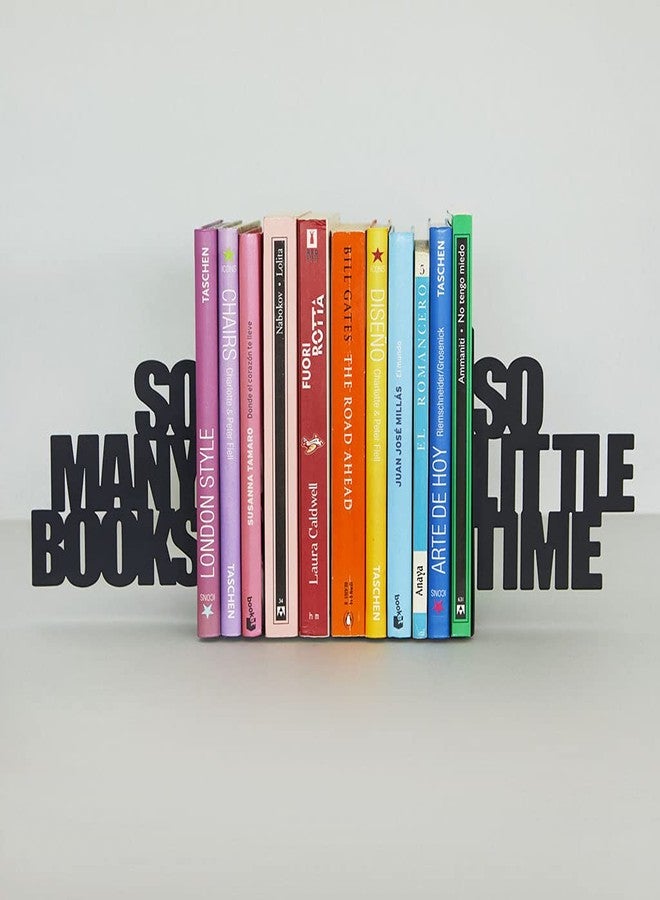 Balvi 'So Many Books' Decorative Metal Bookend - Black Metal Book Holder for Shelves - Unique Design - Ideal Gift for Book Lovers and Avid Readers - Sujetalibros - Image 3