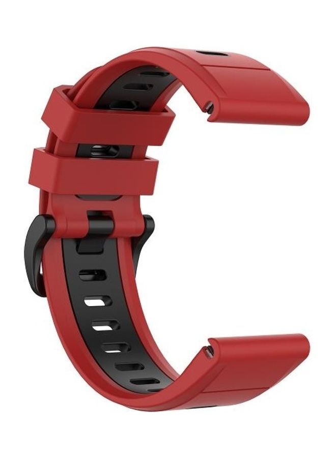 NIBEMINENT Silicone Two Colour Strap For Garmin Fenix 6X Red - Image 4