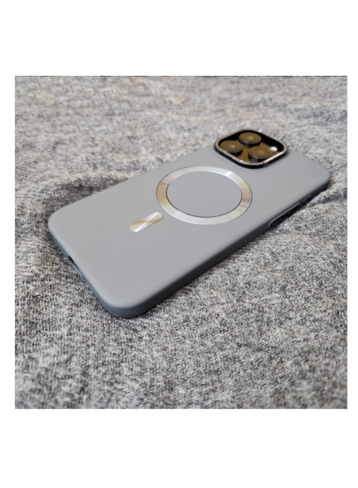 Premium Meg-safe Slim Case Iphone 12 Pro Max Wireless Charging – Light Grey