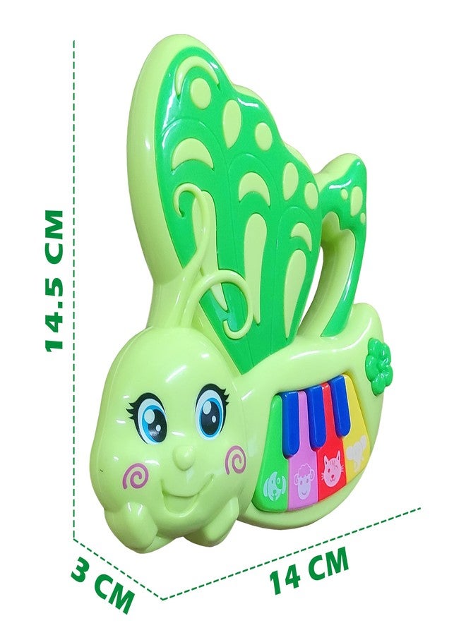VGRASSP Mini Butterfly Piano Toy for Kids and Toddlers with 7 Keys and 6 Modes - The Cute Musical Instrument with Animal Sounds, Colorful Lights - Color As Per Stock - Image 2