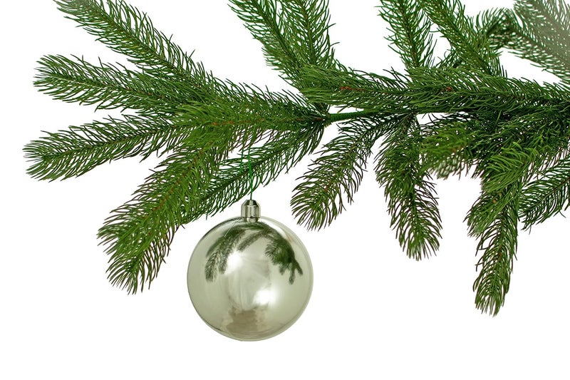 SK Craft Silver Ball Ornaments for Christmas Tree Hanging Pack of 24 Pcs Christmas Tree Decoration Christmas Tree Ornaments - Image 2
