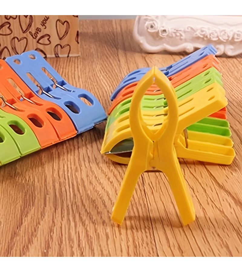 10 Pieces Large Clothes Clips Assorted Colors for Drying Racks Quilt Holding Windproof Clothespins - Image 5