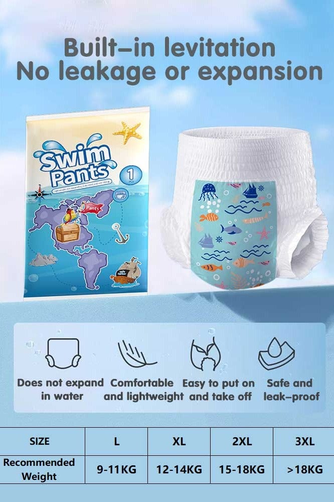 Super ZYouth 5 Pack Disposable Swim Diapers, Baby Swim Diapers, Individually Packaged Baby Diapers, Baby Leak-Proof Swimming Set for Boys and Girls - Image 2