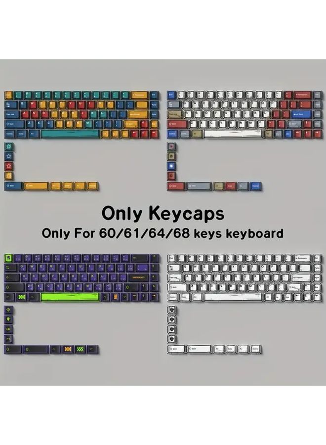 Pbt Dye Sub Keycaps Comic Mixed Light 60 Layout Set Mini Only For 61 64 68 Keys Mechanical Keyboard - Image 1