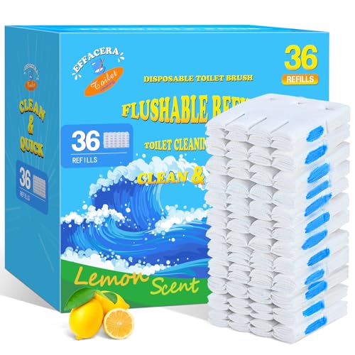 Effacera 36 Refills Disposable Toilet Bowl Paper Bulk Toilet Fresh Flushable Refills for Bathroom Toilet Brush Accessories Supplies Starter Kit - Image 1