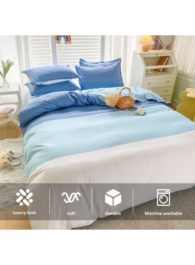 ZERIFAM 4 Piece Duvet Cover Set, Ultra Soft Microfiber Comforter Cover Set with Zipper Closur, Cotton Bedding Set with 2 Pillow Cases(220x240cm) - Image 4