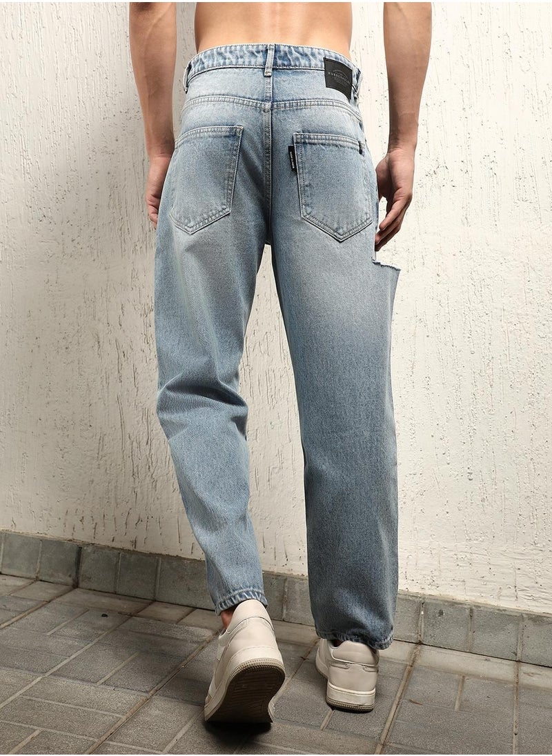 Hubberholme Relaxed Fit Heavy Fade Clean Look Cotton Jeans for Men  - Image 2
