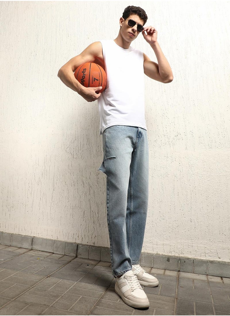 Hubberholme Relaxed Fit Heavy Fade Clean Look Cotton Jeans for Men  - Image 5
