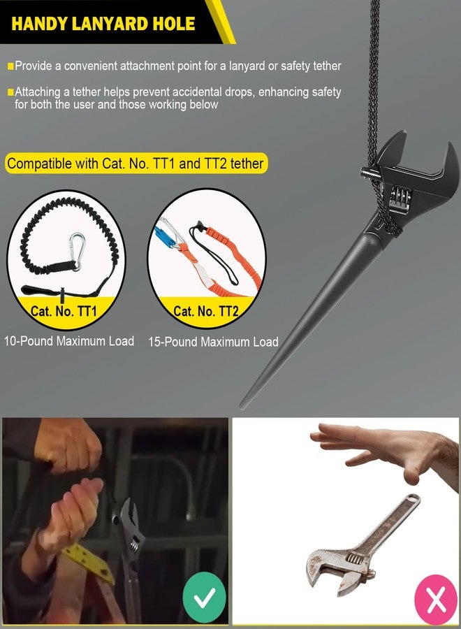 Bonbo 3227 Extra Wide Adjustable Wrench, Spud Wrench with Tether Hole for Up to 1-7/16-Inch Nuts and Bolts, 10 Inch - Image 3