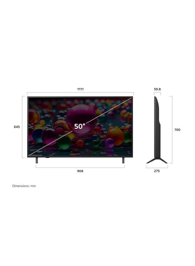 LG UHD AI TV UA84 50-inch 4K HDR10 Pro, webOS 25 2025 - (Without Magic Remote) 50UA84006LB Titan Black - Image 4