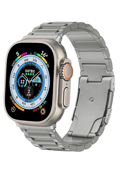 Titanium Metal Watch Band Compatible With Watch Series Ultra 2 9 8 Ultra 8 7 6 5 49 45 44 42 Mm Light Wieght With Double Button Clasp Strap