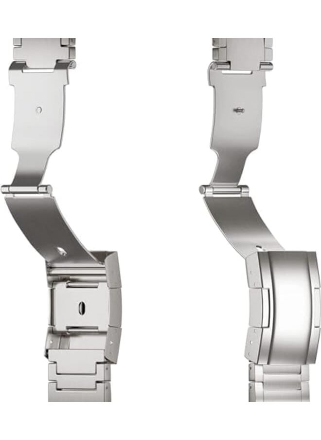 Dado - Titanium Metal Watch Band Compatible With Watch Series Ultra 2 9 8 Ultra 8 7 6 5 49 45 44 42 Mm Light Wieght With Double Button Clasp Strap - Image 1