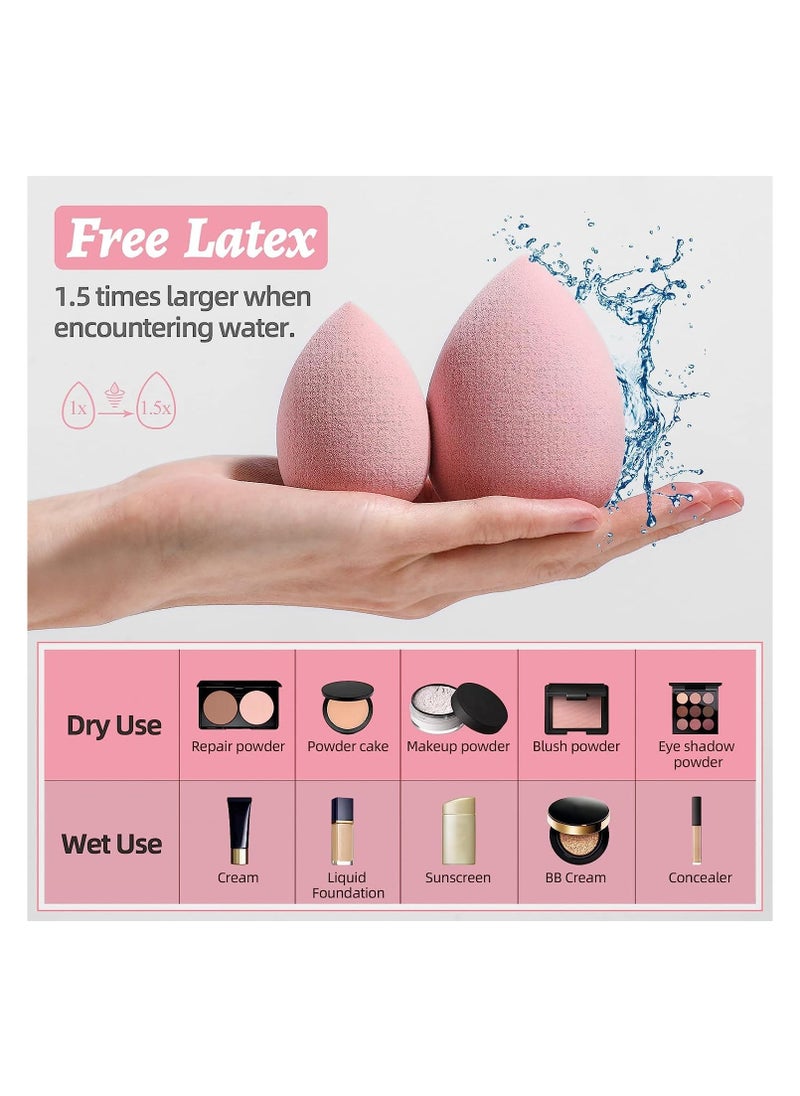 7in1 Professional Beauty Blender Set for Face Makeup Makeup Sponges Set is suitable with Liquid and Creams Multicolor 4 Big and 3 Mini