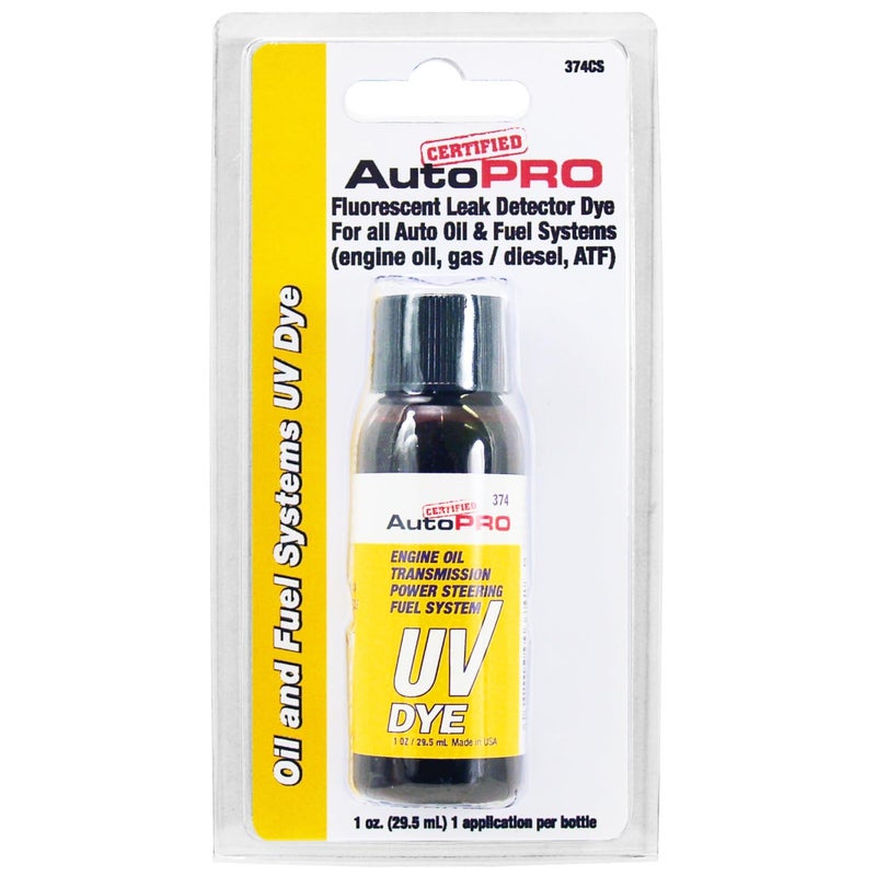 A/C Pro Certified Auto Pro Oil and Fuel System UV Dye Leak Detection for Cars & Trucks & More, 1 Oz, 374CS, Universal - Image 1