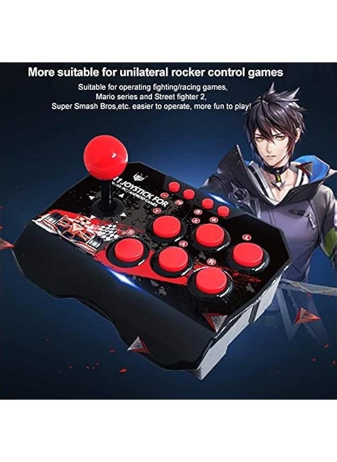 Generic Fight Stick, Wired Joystick Features a Spherical Metal Joystick and 6 Round Control ons, Wired Joystick Games Accessories, Play All Types of Games  - Image 4