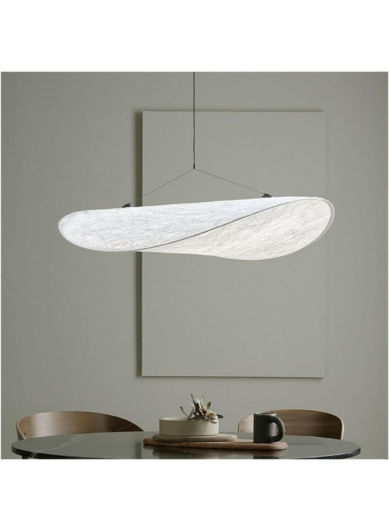 مصباح معلق LED عصري بتصميم بسيط - مصباح سقف معلق أنيق مع غطاء قماشي ناعم، مصباح طاولة طعام عصري، إضاءة معلقة فاخرة لتزيين المنزل - Image 5