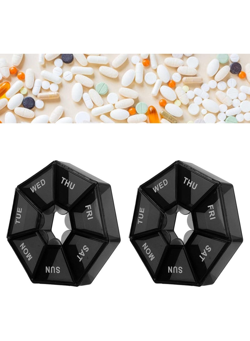 Weekly Medicine Organizer 7 Days Pill Storage Box Mini Travel Portable Medicines Dispenser Box Multifunction Plastic Seven Compartment Sealer Box - Image 2