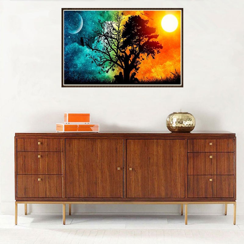 Diamond Painting DIY 5D Rainbow tree Diamond Painting Cube Round Shape Full Drilled Diamond Paintings Kits Arts Craft for Room Wall Decoration - Image 1