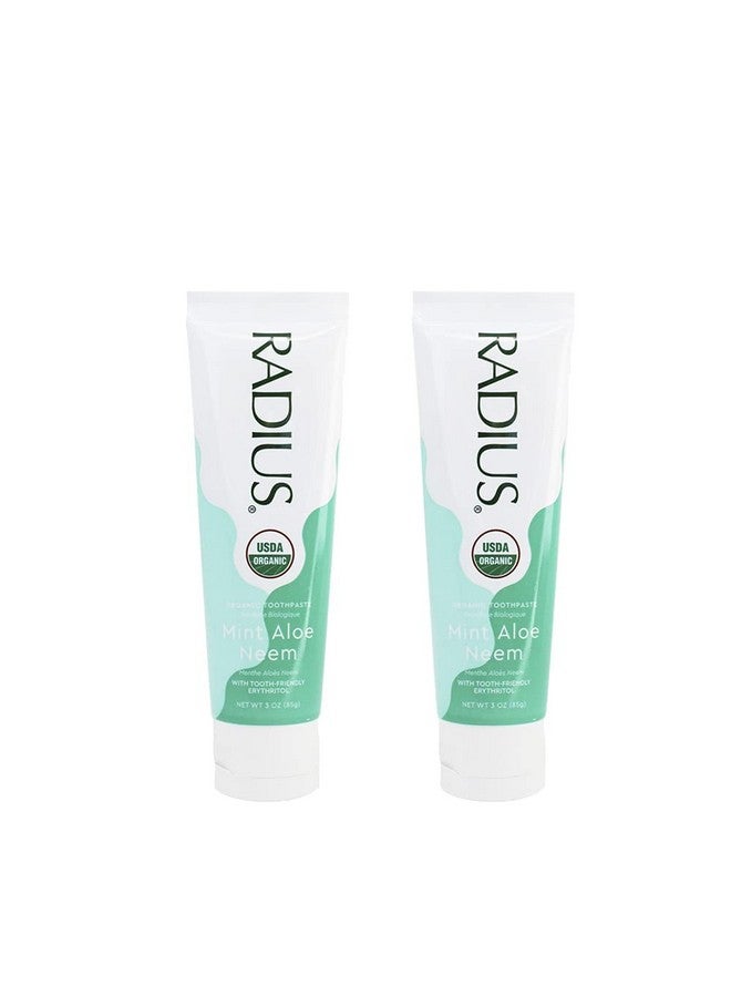 Radius Usda Organic Toothpaste 3Oz Non Toxic Chemicalfree Glutenfree Designed To Improve Gum Health & Prevent Cavity Mint Aloe Neem Pack Of 2 - Image 2