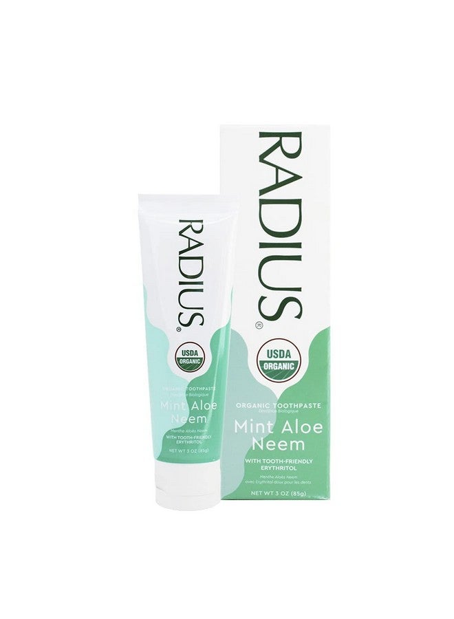 Radius Usda Organic Toothpaste 3Oz Non Toxic Chemicalfree Glutenfree Designed To Improve Gum Health & Prevent Cavity Mint Aloe Neem Pack Of 2 - Image 3