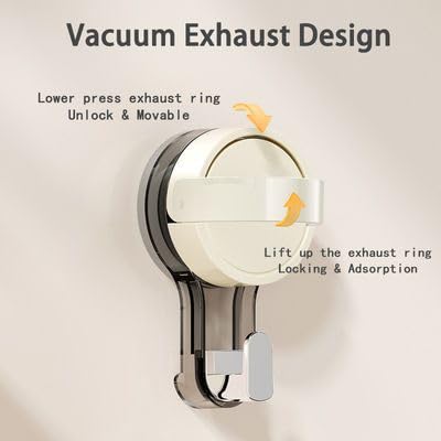 SHREESHANN Vacuum Suction Cup Hook Wall Clips for Hanging Towel Clothes Kitchen Utensils DrillFree Installation Removable Reusable Wall Mounted Bathroom Hanger Multicolor 4 - Image 4
