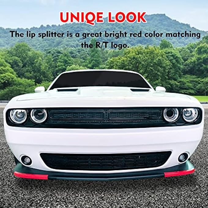 AUXMART Front Bumper Lip Splitter Protector Compatible with Dodge Challenger Scat Pack R/T GT SRT, Red - Image 4