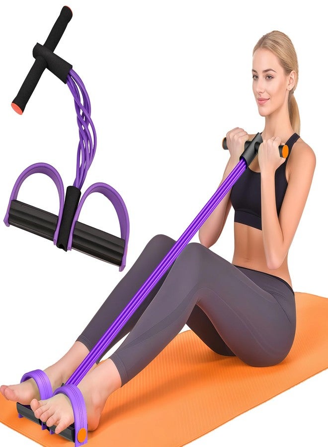 Hacole Pedal Resistance Band with Handle, 6-Tube Elastic Foot Pedal Resistance Band, Natural Rubber Ankle Puller Sit-up Exercise, Multifunction Fitness Band for Abdomen, Waist, Arm, Leg Stretching Training - Image 1