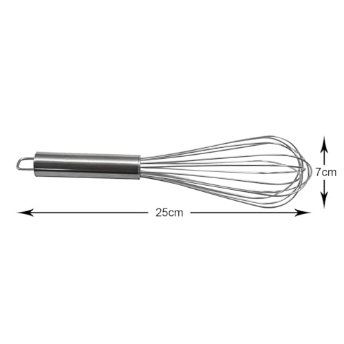 Entisia Hand Blender Wire Whisk - Stainless Steel Balloon Shaped Egg Beater, Multi Use Kitchen Utensil Prime Whisk with Pipe Handle, Egg Beater for Blending, Whisking, Beating, Stirring, Cooking (25) - Image 3