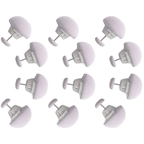 SHFTI - Mushroom Quilt Fixing Clips - Duvet Cover Holder with Buttons - Non-Slip Blanket Pins - Durable Cotton Design - Easy Install & Remove - for Quilts, Sheets, Curtains, Towels, 12 Pack (Grey) - Image 1