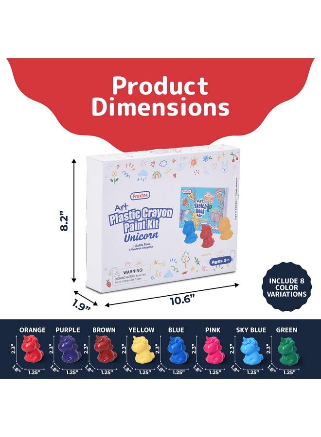 Prextex PREXTEX Unicorn Crayons and Kids Sketch Book Set - Magical Unicorn Colors, Creative Sketching Activities for Kids, Includes 1 Sketch Book and Box of Crayons, Ideal for Travel and Play, Ages 3+  - Image 3