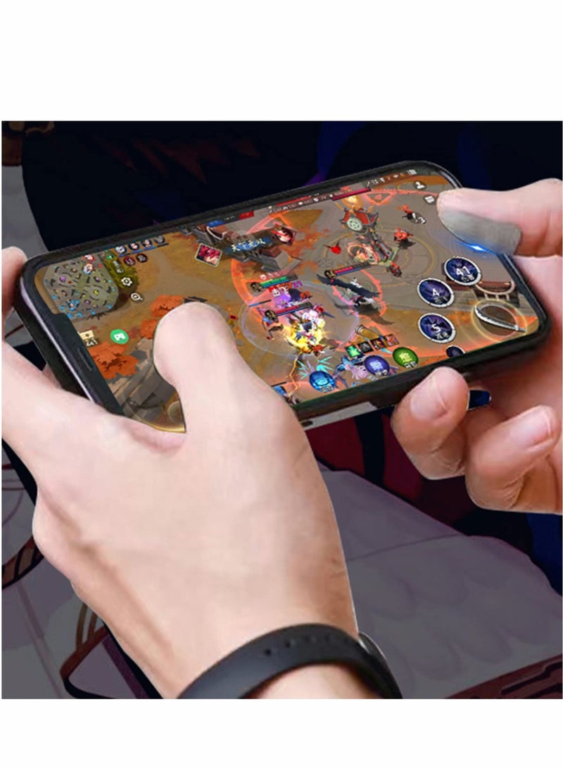 Breathable Sweat Proof Finger Gloves, 20 PCS Mobile Esports Game Finger Stickers, Sensitive Touch Screen Thumb Stickers Breathable Portable Anti-Sweat Smooth Thumb Sleeves for Mobile Phone Gaming - Image 2