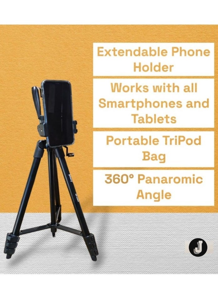 JAJEEK Lightweight and Versatile Tripod with Mobile Clip and Carry Bag – Perfect for Vlogging, Travel, Live Streaming, and Smartphone Photography - Image 3