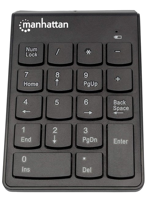 Manhattan Numeric Keypad USB Wireless 18 Full-Size Keys - Black