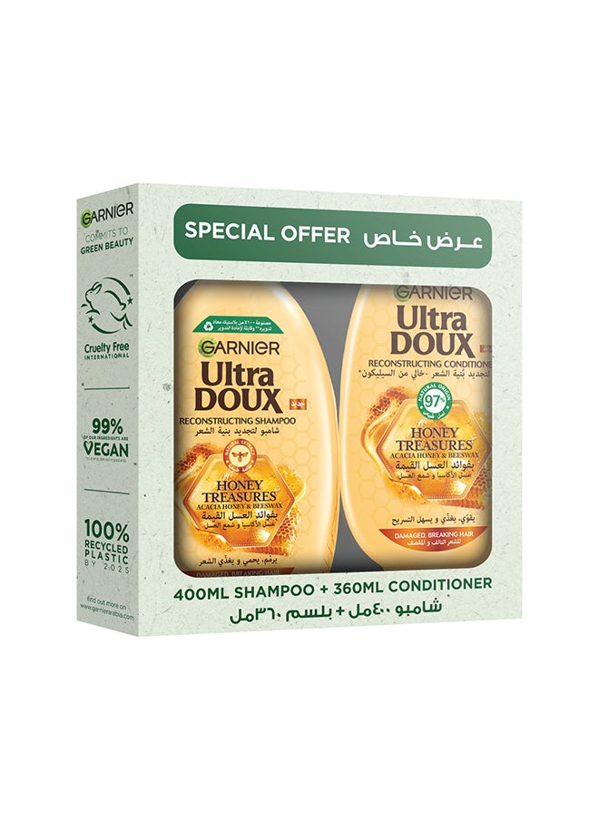 Ultra Doux Honey Treasures Repairing Shampoo, 400 ml + conditioner 360 ml