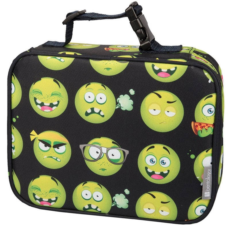 Bentology Lunch Box for Boys Kids Insulated Durable Lunchbox Tote Bag Fits Bento Boxes Containers Jars  Water Bottles Reusable School Lunch Sleeve Keeps Food Hotter or Colder Longer Emoji