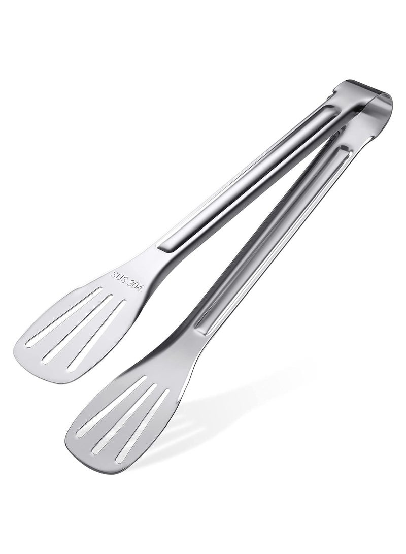 GNAFOTU Kitchen Tongs 304 Easy to Clean, Food Safe Stainless Steel Cooking Tongs,Salad,BBQ,Frying Tongs Utensils,Kitchen Gift etc,Easy Grip Best Sturdy Tongs, Non Stick  - Image 1