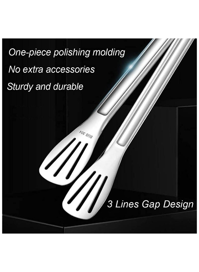 GNAFOTU Kitchen Tongs 304 Easy to Clean, Food Safe Stainless Steel Cooking Tongs,Salad,BBQ,Frying Tongs Utensils,Kitchen Gift etc,Easy Grip Best Sturdy Tongs, Non Stick  - Image 5
