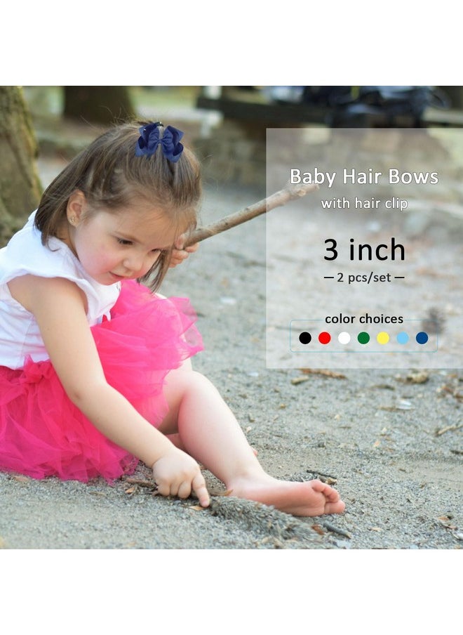 Ronger2000 - 3 Inch Red Hair Bow Clips for Girls - Set of 2 - Image 1