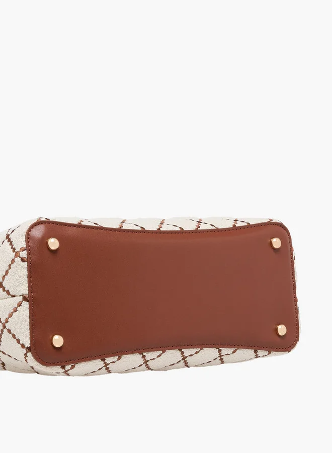 Paprika  Embroidered Tote Bag with Detachable Strap and Zip Closure  | Best Price UAE