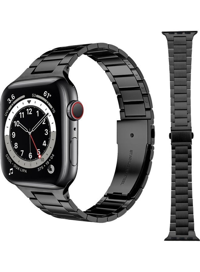 NIBEMINENT Replacement Band For Apple Watch Series 1/2/3/4/5/6/SE 42/44mm Black - Image 1