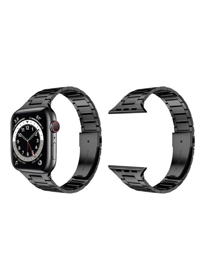 NIBEMINENT Replacement Band For Apple Watch Series 1/2/3/4/5/6/SE 42/44mm Black - Image 2