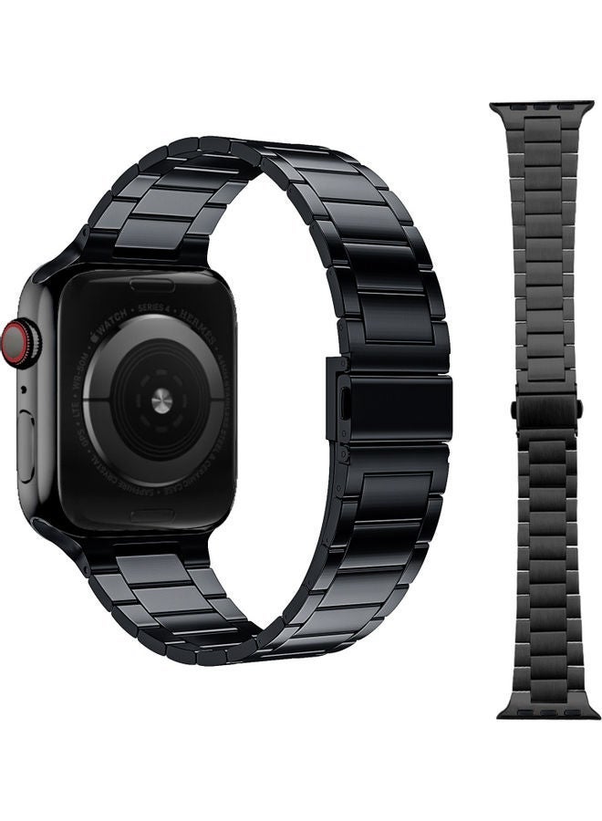 NIBEMINENT Replacement Band For Apple Watch Series 1/2/3/4/5/6/SE 42/44mm Black - Image 3