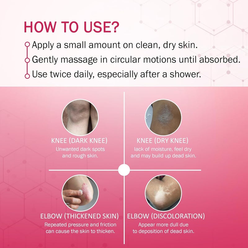 7 DAYS Elbow Knee Glowing Cream Hydrating Nourishing Formula for Dry Dark Areas Exfoliates Softens Rough Skin Suitable for All Skin Types 100g - Image 4
