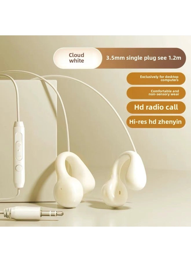 Generic Bone Conduction Ear Clip Wired Headset Typec Interface Not In Ear High Sound Quality Round Hole Suitable For Huawei-Color:Noble Skin - 3.5mm [digital Core Version] - No Pain When Worn For A Long Time - Hifi Sound Quality - Call Noise Reduction  - Image 1
