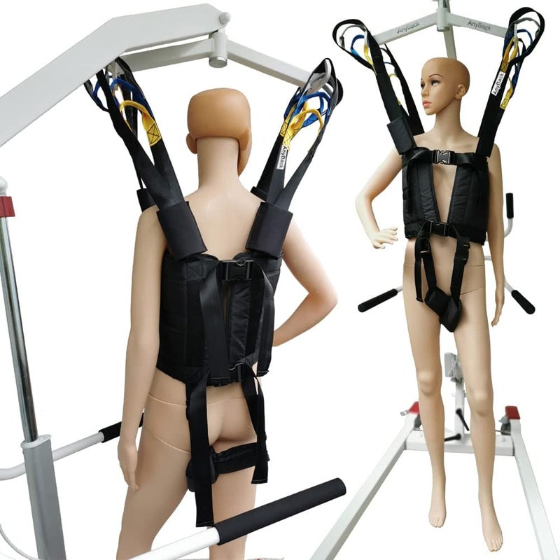 AnyBack Patient Lift Aid Standing Sling Medical Transfer Gait Belt Strap Walking Exercisers Carrier Fold Up Full Body Get Up Sit to Stand Assist for Elderly Senior AnyBack Black - Image 5
