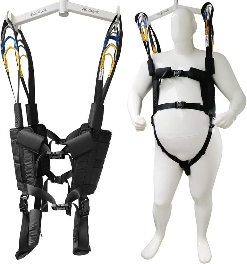 AnyBack Patient Lift Aid Standing Sling Medical Transfer Gait Belt Strap Walking Exercisers Carrier Fold Up Full Body Get Up Sit to Stand Assist for Elderly Senior AnyBack Black - Image 1