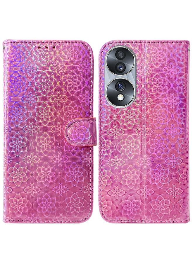 اس-توب جراب هاتف Honor 70 المصنوع من الجلد الملون مع مشبك مغناطيسي - Image 1