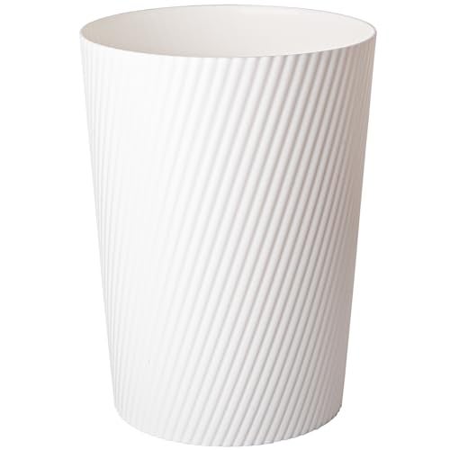UUJOLY Small Trash Can Wastebasket Garbage Can Container Bins for Bathrooms, Laundry Room, Kitchens, Offices, Kids Rooms, Dorms (White) - Image 1