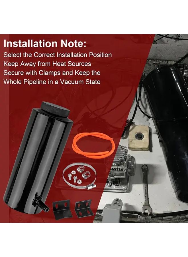 800ml Aluminum Radiator Coolant Reservoir Overflow Tank with Mounting Brackets - Image 4