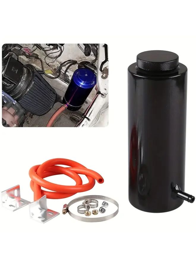 800ml Aluminum Radiator Coolant Reservoir Overflow Tank with Mounting Brackets - Image 1